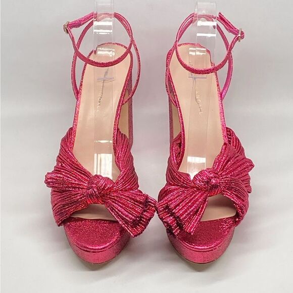 Loeffler Randall  Natalia Pleated Bow Platform Sandals size 11 - Picture 3 of 13